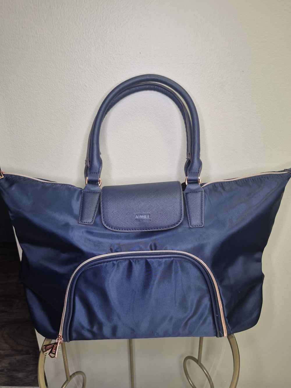 Navy Blue AIMEE KESTENBERG Tote Bag, Handbag, Purse - EUC
